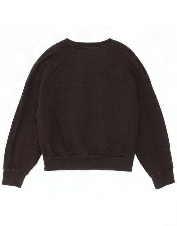 Adidas Womens Oversized Sweatshirt Jumper UK 8/10 Small Black Cotton