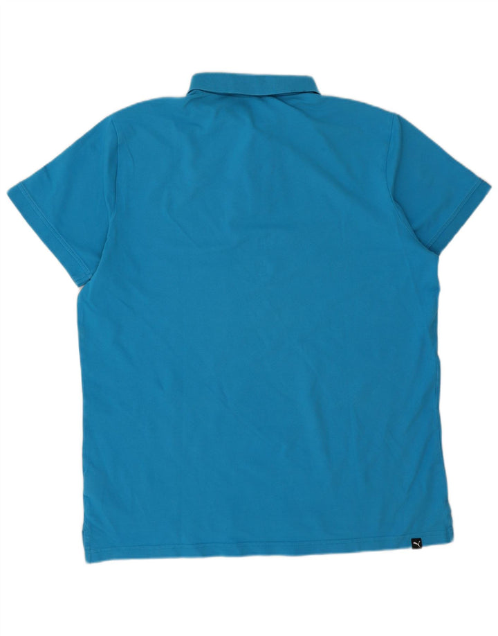 Puma Mens Polo Shirt XL Blue Cotton