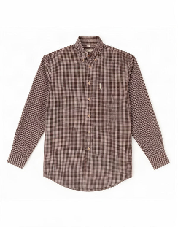 Ben Sherman Mens Shirt Medium Navy Blue Gingham