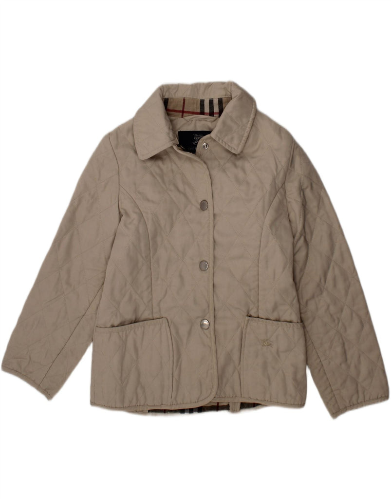BURBERRY Girls Quilted Jacket 3-4 Years Beige Cotton Vintage Burberry and Second-Hand Burberry from Messina Hembry 