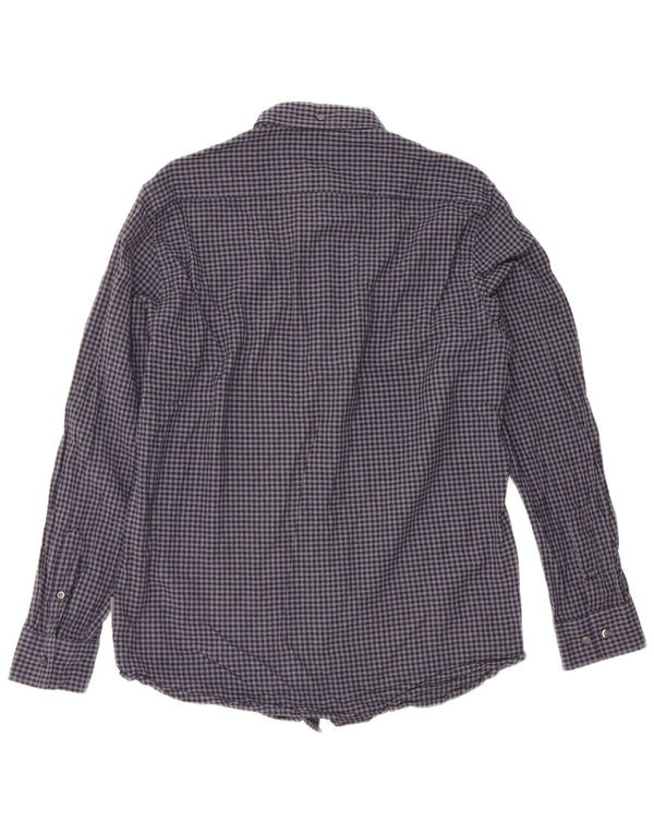 French Connection Mens Shirt XL Navy Blue Gingham Cotton