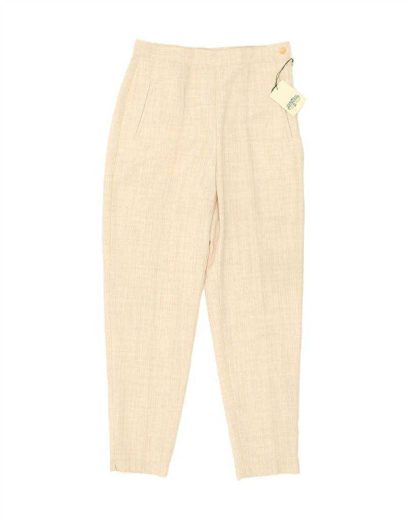 VINTAGE Womens High Waist Casual Trousers IT 46 Large W32 L28 Beige Vintage Vintage and Second-Hand Vintage from Messina Hembry 