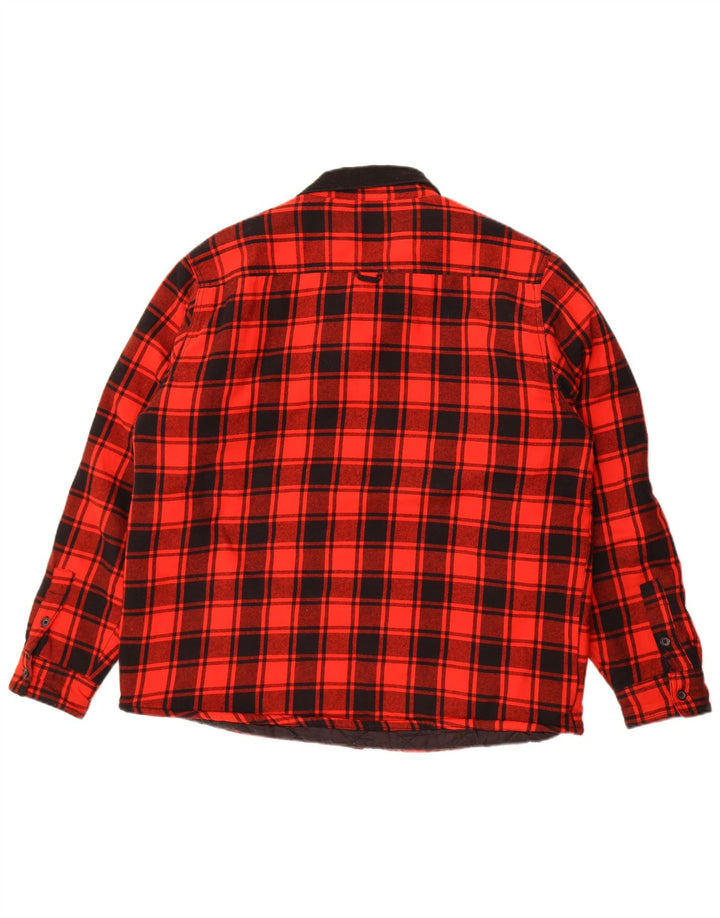 Luke 1977 Mens Lumberjack Flannel Shirt XL Red Check Nylon