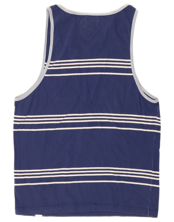 Tommy Hilfiger Mens Vest Top Medium Navy Blue Striped Cotton