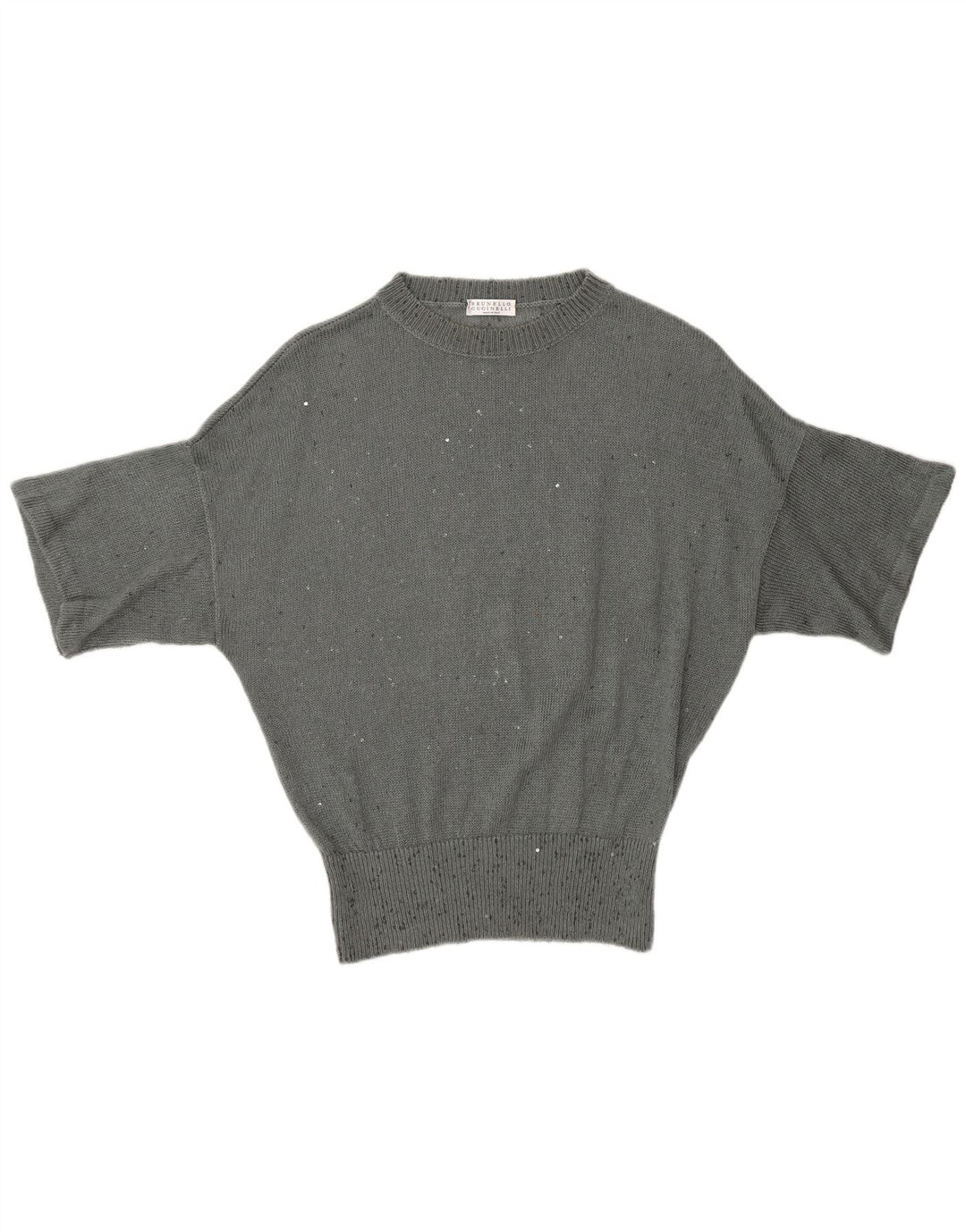 BRUNELLO CUCINELLI Womens Crew Neck Jumper Sweater UK 12 Medium Grey