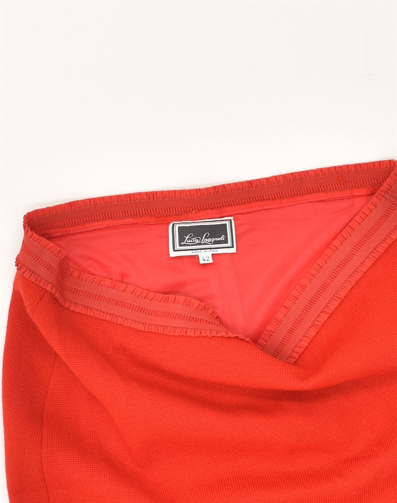 LUISA SPAGNOLI Womens Pencil Skirt IT 42 Medium W34 Red Cotton | Vintage Luisa Spagnoli | Thrift | Second-Hand Luisa Spagnoli | Used Clothing | Messina Hembry 