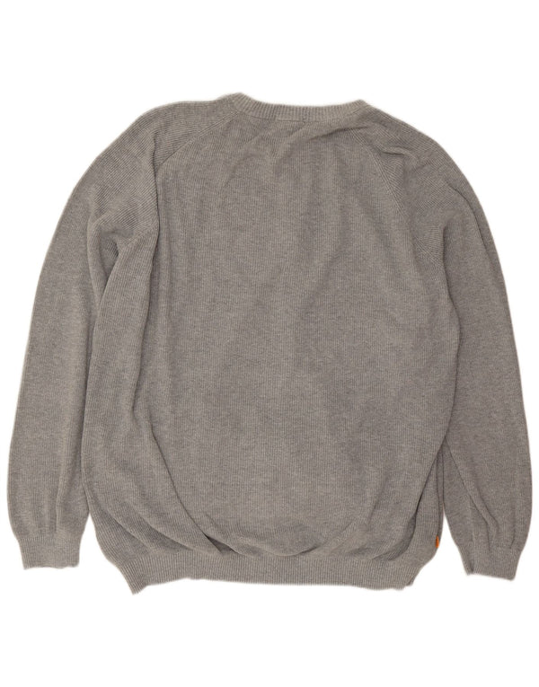 Timberland Mens Cardigan Sweater 3XL Grey Cotton
