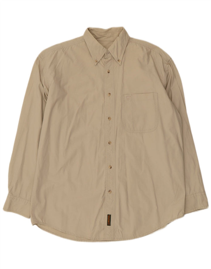Timberland Mens Shirt Medium Beige Cotton