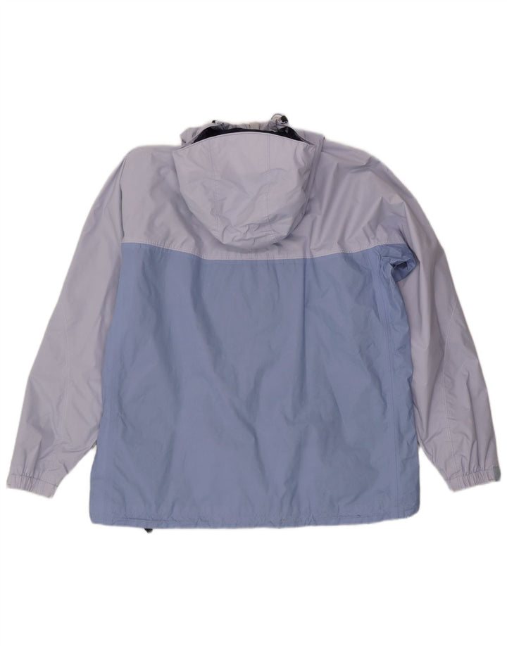 Champion Womens Oversized Hooded Rain Jacket UK 18 XL Blue Colourblock