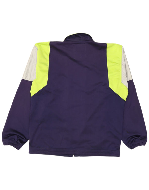 Diadora Mens Tracksuit Top Jacket UK 40 Medium Navy Blue Colourblock