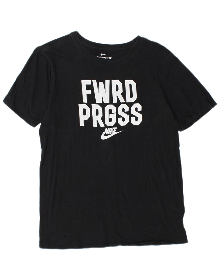 NIKE Mens Athletic Cut Graphic T-Shirt Top Small Black Cotton