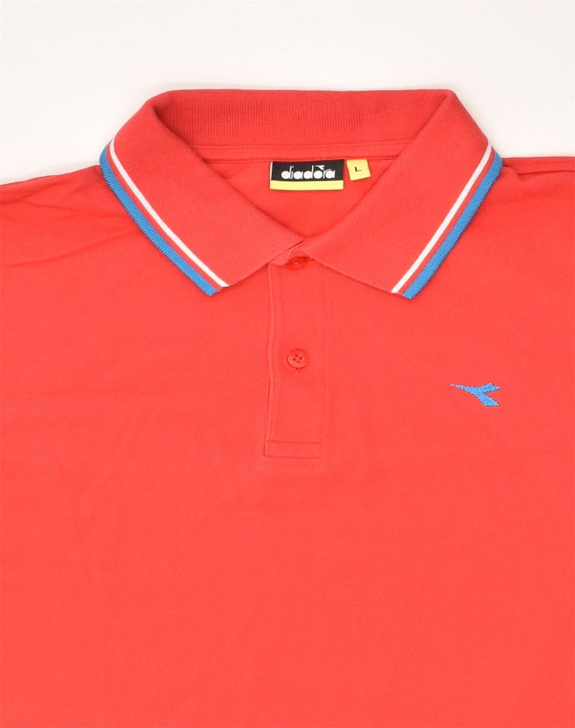 DIADORA Womens Polo Shirt UK 1 Large Red Cotton | Vintage Diadora | Thrift | Second-Hand Diadora | Used Clothing | Messina Hembry 