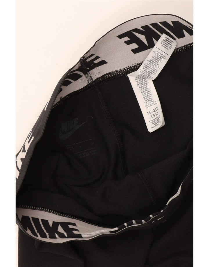 Nike Womens Graphic Leggings UK 10 Small Black Polyester