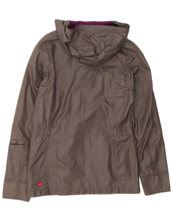O'Neill Womens Hooded Windbreaker Jacket UK 14 Medium Grey Cotton