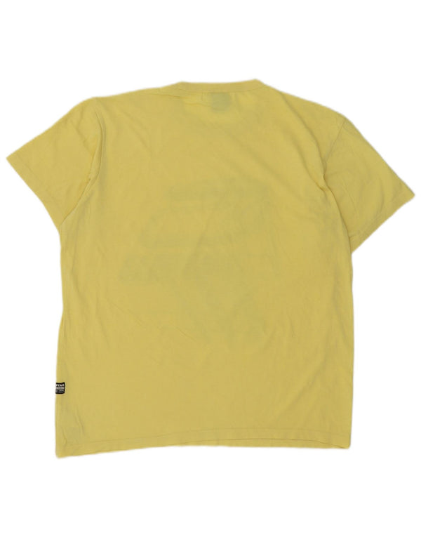 G-Star Mens Graphic T-Shirt Top Medium Yellow Cotton