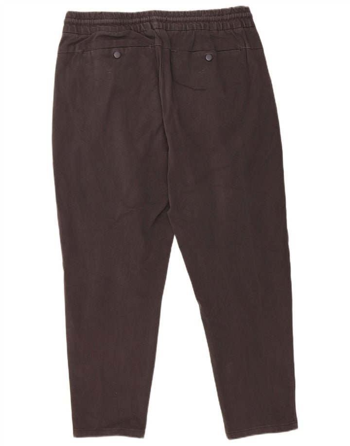 Zara Mens Pegged Cropped Trousers W32 L25 Grey Cotton