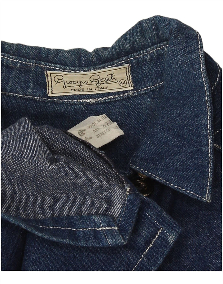 Giorgio Grati Womens Denim Jacket IT 44 Medium Blue Cotton