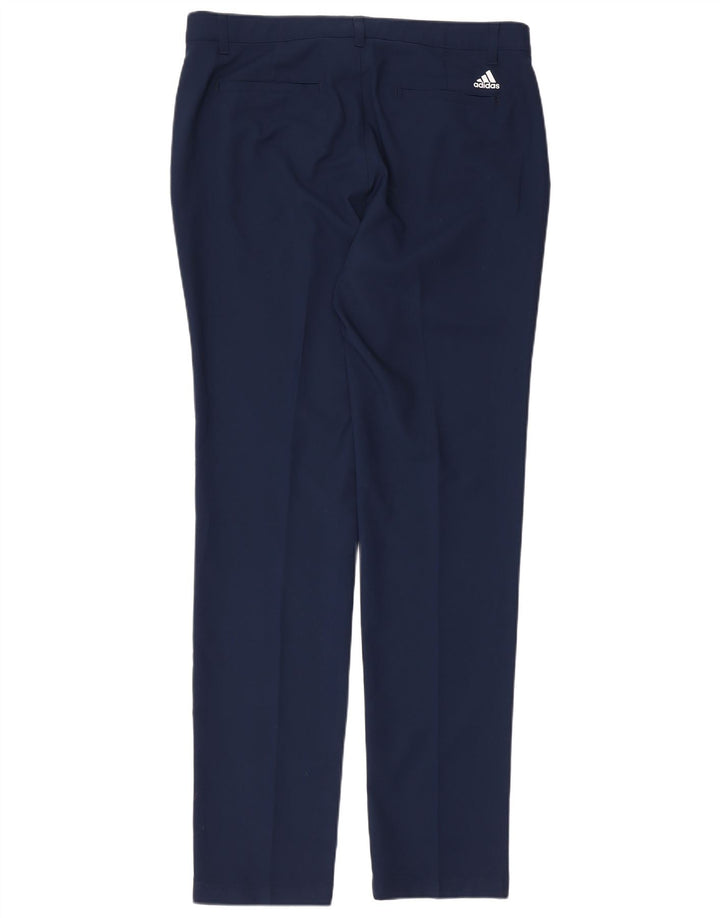 Adidas Mens Slim Chino Trousers W34 L34 Navy Blue Polyester