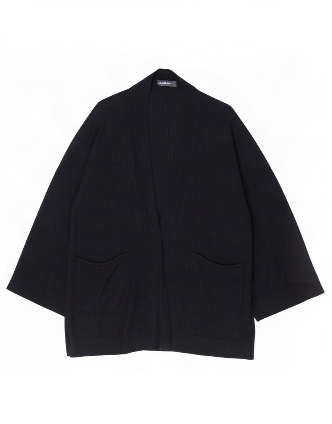 Zara Womens Oversized Longline Open Cardigan Sweater UK 10 Small Navy Blue