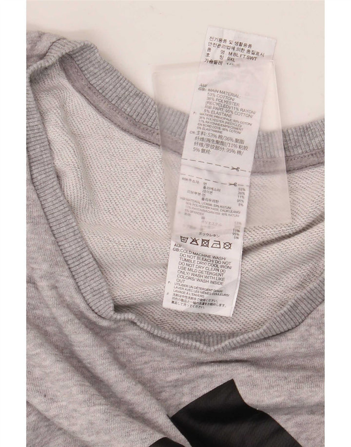 Adidas Mens Graphic Sweatshirt Jumper 3XL Grey Flecked Cotton
