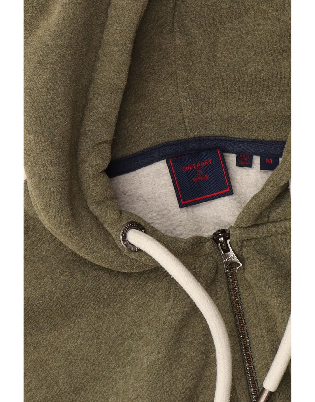 Superdry Womens Graphic Zip Hoodie Sweater UK 14 Medium Green