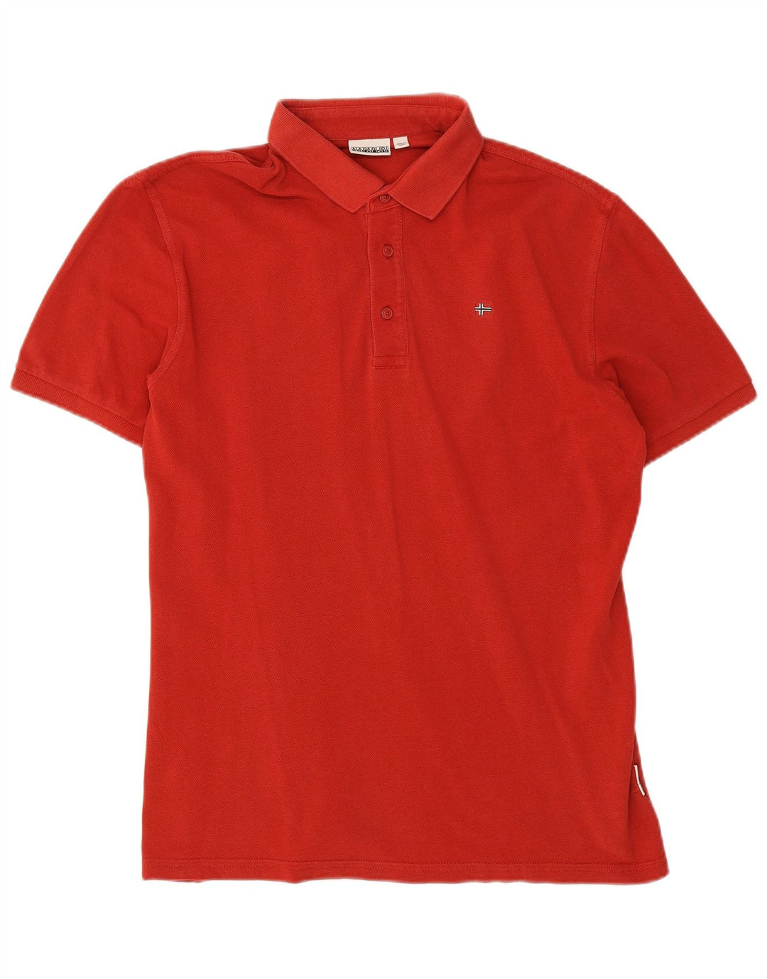 Napapijri Mens Polo Shirt Large Red Cotton