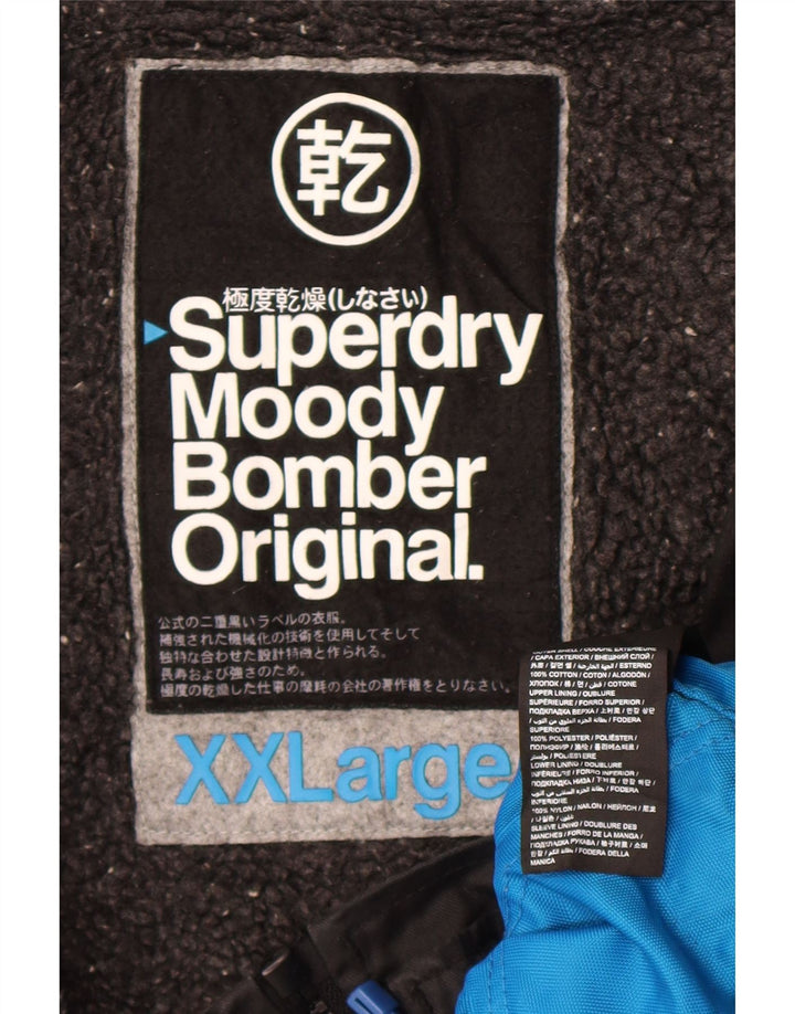 Superdry Mens The Windbomber Bomber Jacket UK 44 2XL Black Cotton