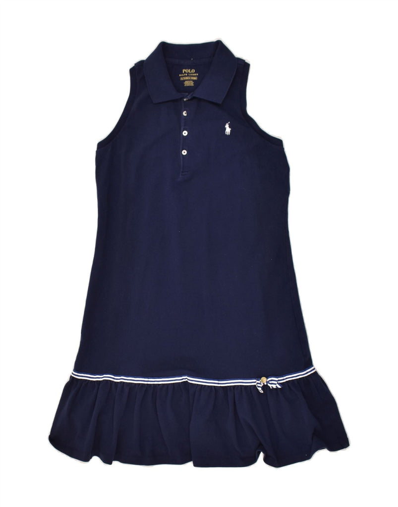 POLO RALPH LAUREN Girls Sleeveless Polo Dress 15-16 Years XL Navy Blue | Vintage Polo Ralph Lauren | Thrift | Second-Hand Polo Ralph Lauren | Used Clothing | Messina Hembry 