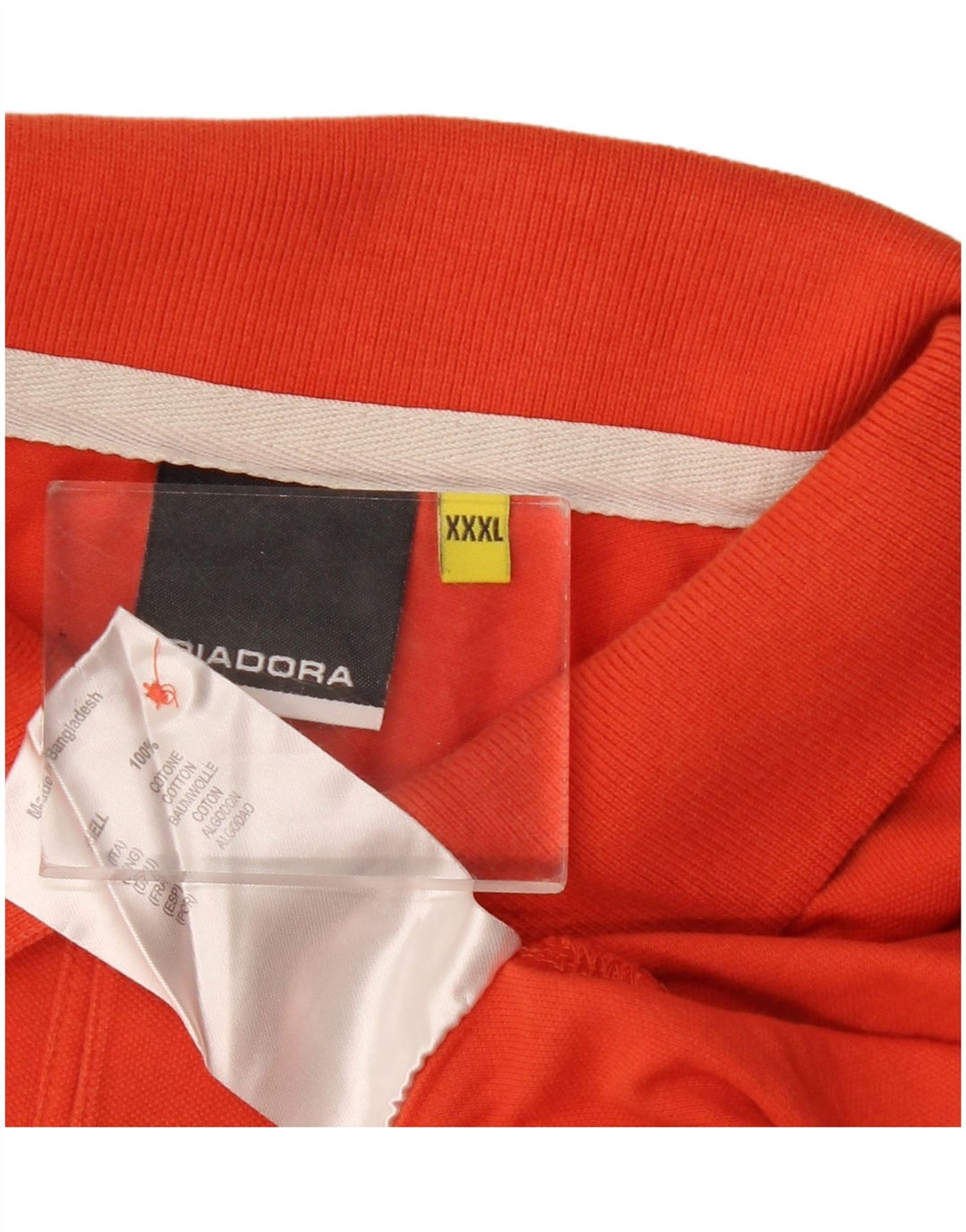 Diadora Mens Polo Shirt 3XL Orange Cotton