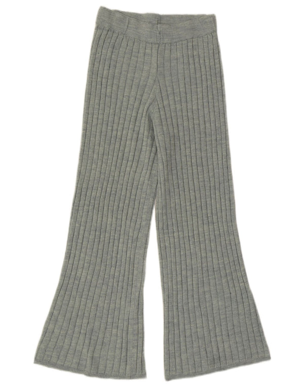 Zara Womens Knit Flare Casual Trousers UK 12 Medium  Green Acrylic