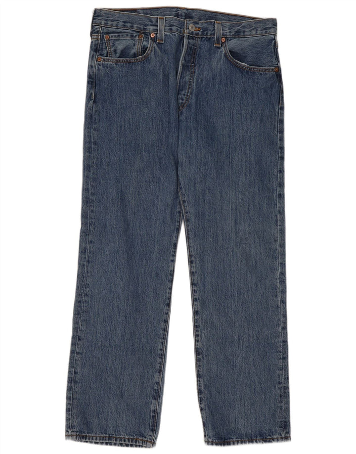 Levi's Mens 501 Straight Jeans W35 L30 Blue Cotton