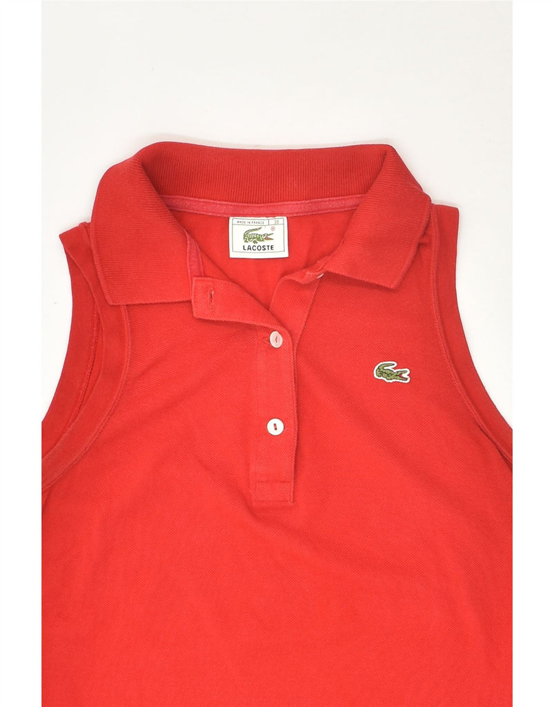 LACOSTE Womens Sleeveless Polo Shirt Size 38 Medium Red Cotton | Vintage Lacoste | Thrift | Second-Hand Lacoste | Used Clothing | Messina Hembry 