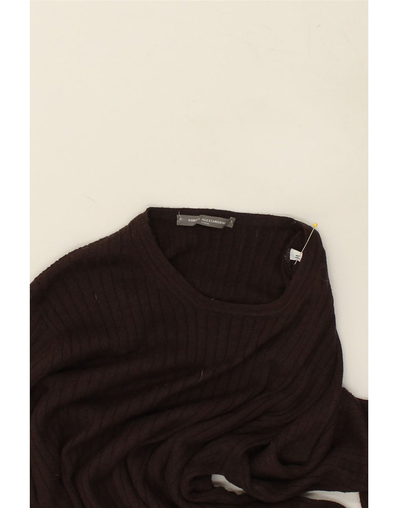 DANIELE ALESSANDRINI Womens Crew Neck Jumper Sweater UK 12 Medium Brown | Vintage Daniele Alessandrini | Thrift | Second-Hand Daniele Alessandrini | Used Clothing | Messina Hembry 