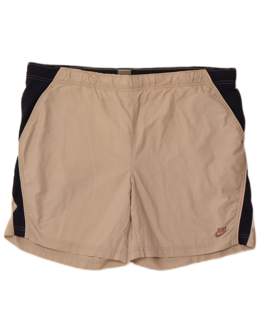 Nike Mens Graphic Sport Shorts UK 34/36 Large  Beige Colourblock Polyester