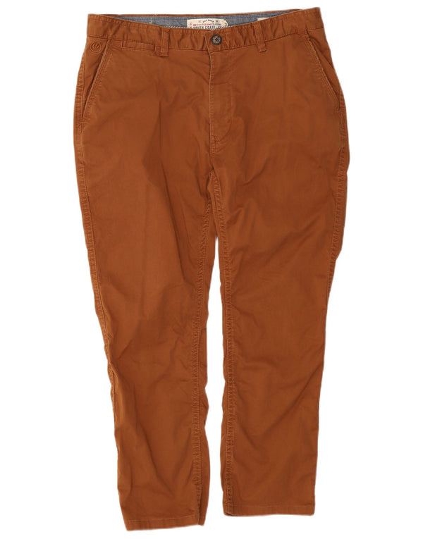 Fat Face Mens Slim Cropped Trousers W34 L24 Brown Cotton