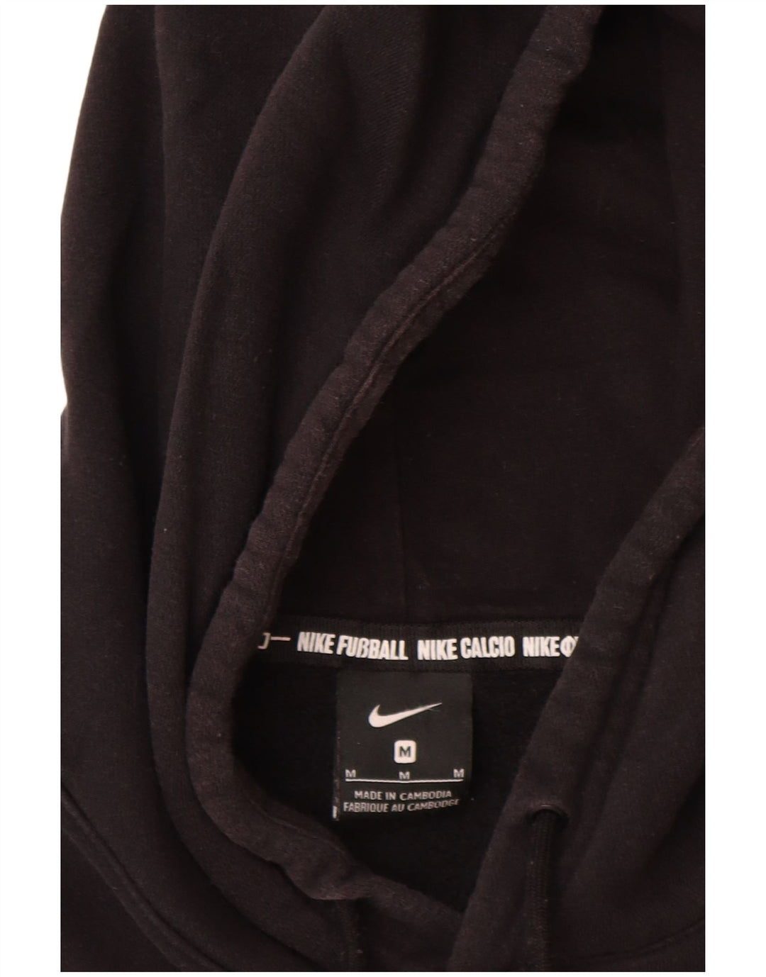 Nike Mens Graphic Hoodie Jumper Medium Black Cotton