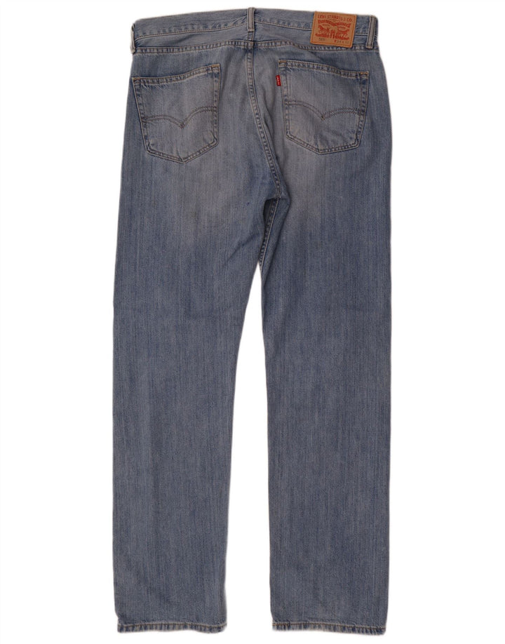 Levi's Mens 505 Straight Jeans W34 L32 Blue Cotton