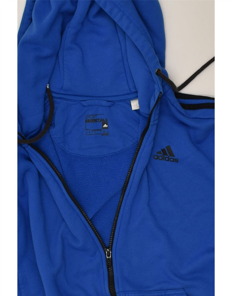 ADIDAS Womens Climalite Zip Hoodie Sweater UK 16 Large Blue Polyester | Vintage Adidas | Thrift | Second-Hand Adidas | Used Clothing | Messina Hembry 