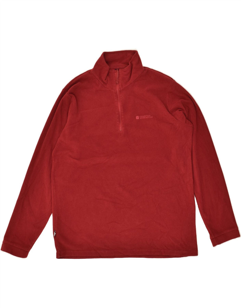 MOUNTAIN WAREHOUSE Mens Zip Neck Fleece Jumper Medium Red Polyester | Vintage Mountain Warehouse | Thrift | Second-Hand Mountain Warehouse | Used Clothing | Messina Hembry 