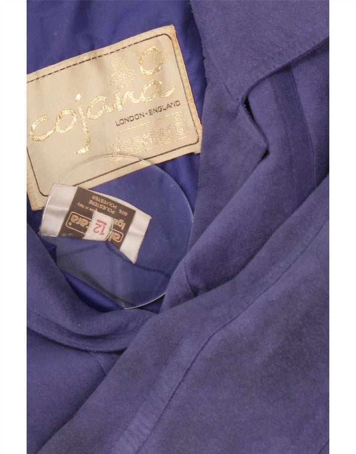 Cojana Womens Faux Suede Overcoat UK 12 Medium Purple Polyester