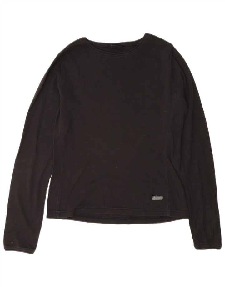 Champion Womens Top Long Sleeve UK 16 Large Grey Cotton