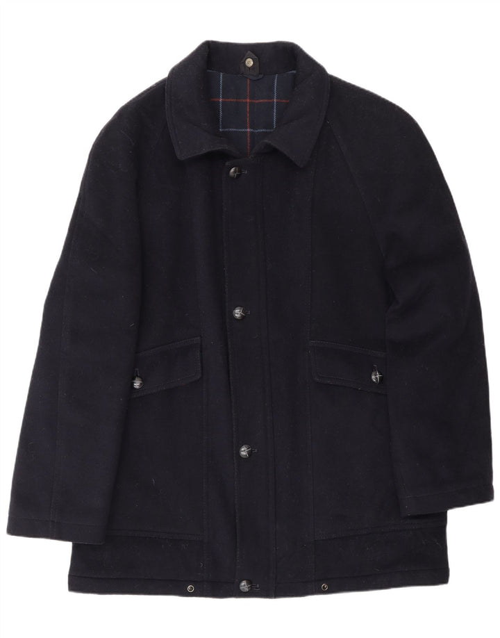 Dolomite Mens Overcoat IT 48 Medium Navy Blue Wool