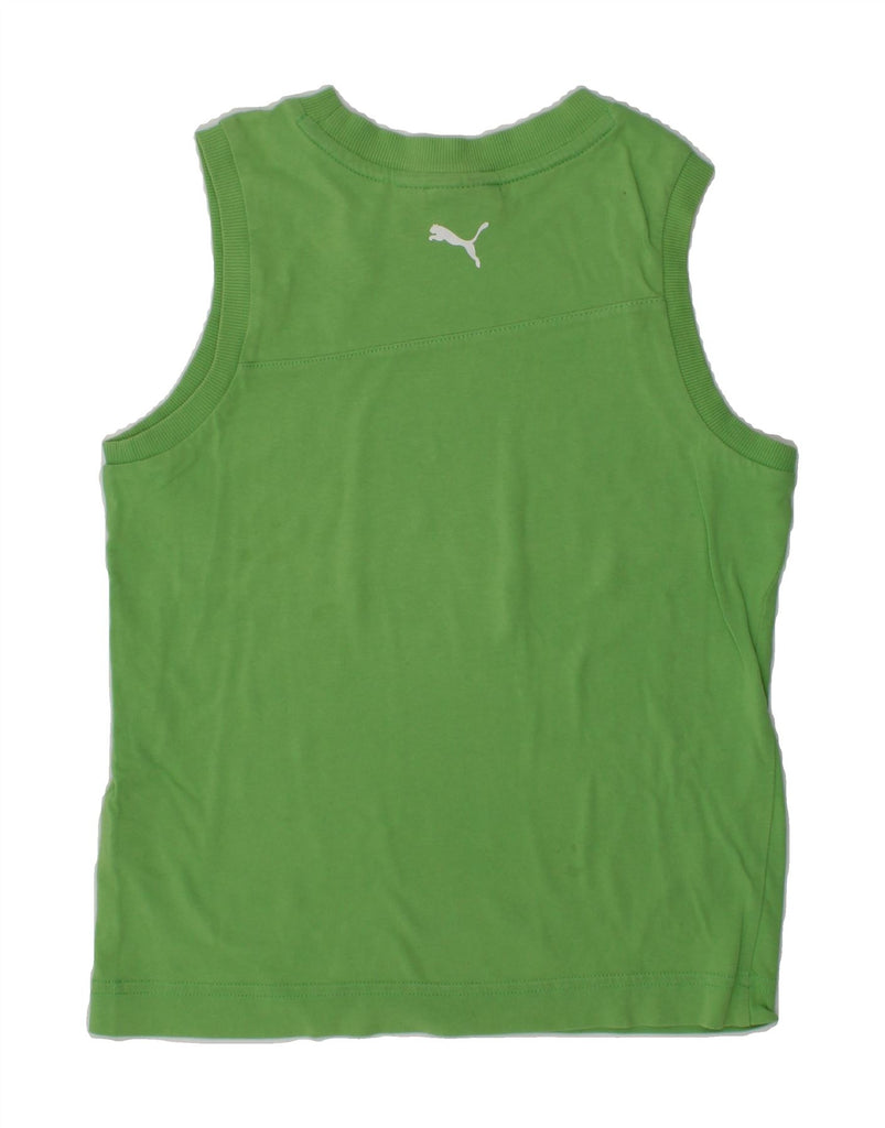 PUMA Boys Vest Top 7-8 Years Green Cotton | Vintage Puma | Thrift | Second-Hand Puma | Used Clothing | Messina Hembry 