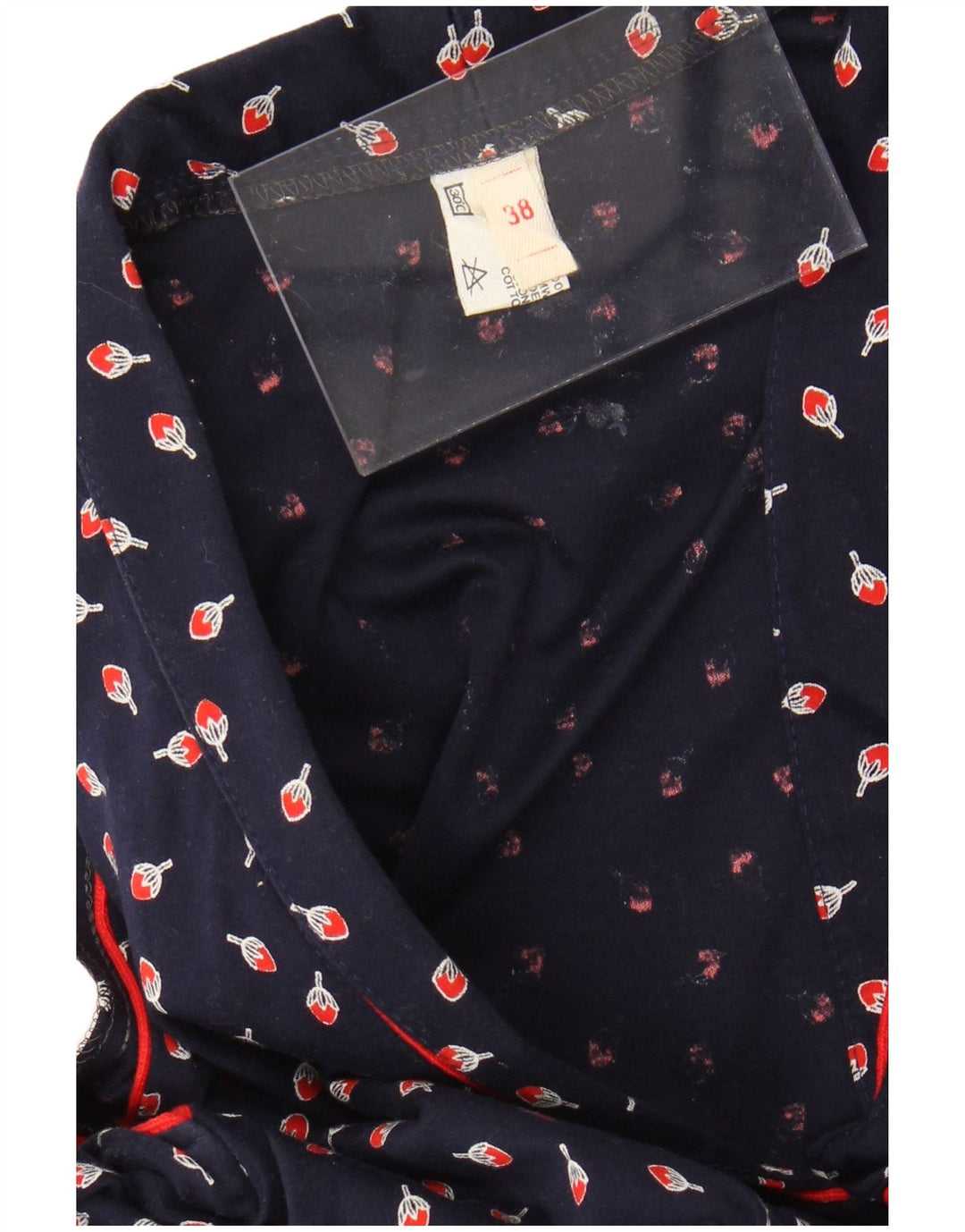 VINTAGE Womens Sleeveless Maxi Dress IT 38 XS Navy Blue Floral Cotton