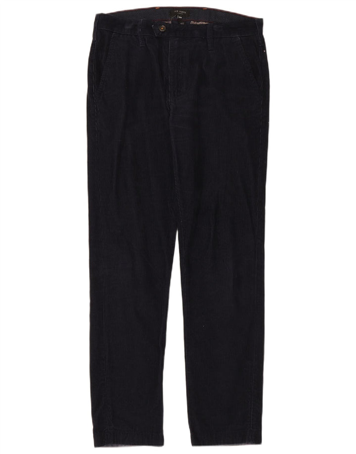 Ted Baker Womens Slim Corduroy Trousers W32 L31 Navy Blue