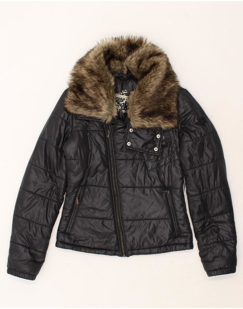 DIESEL Womens Padded Jacket UK 14 Medium Black Nylon Vintage Diesel and Second-Hand Diesel from Messina Hembry 