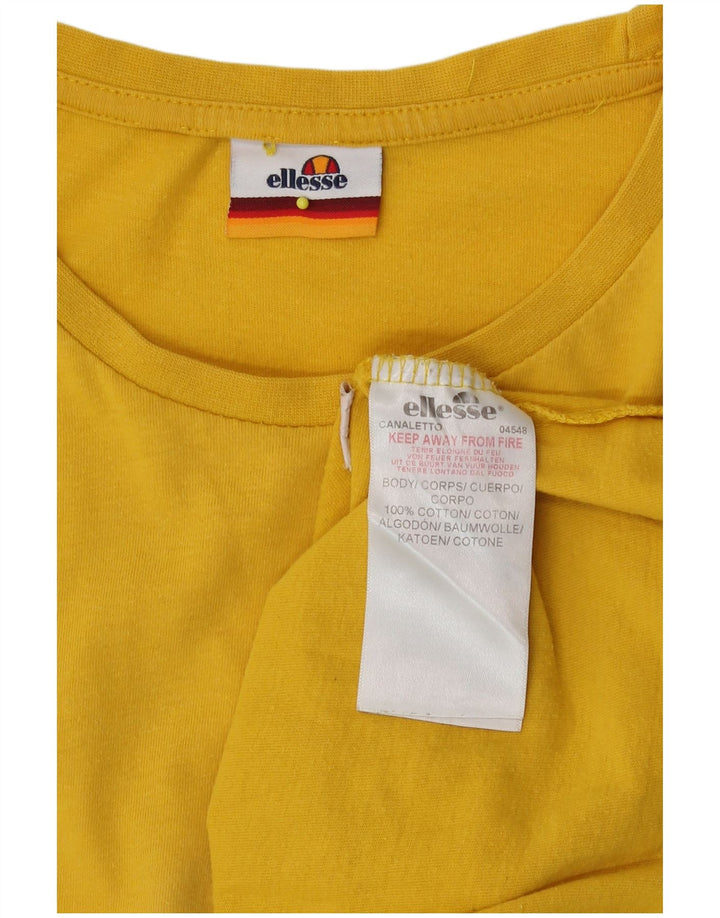 Ellesse Mens T-Shirt Top Medium Yellow Cotton