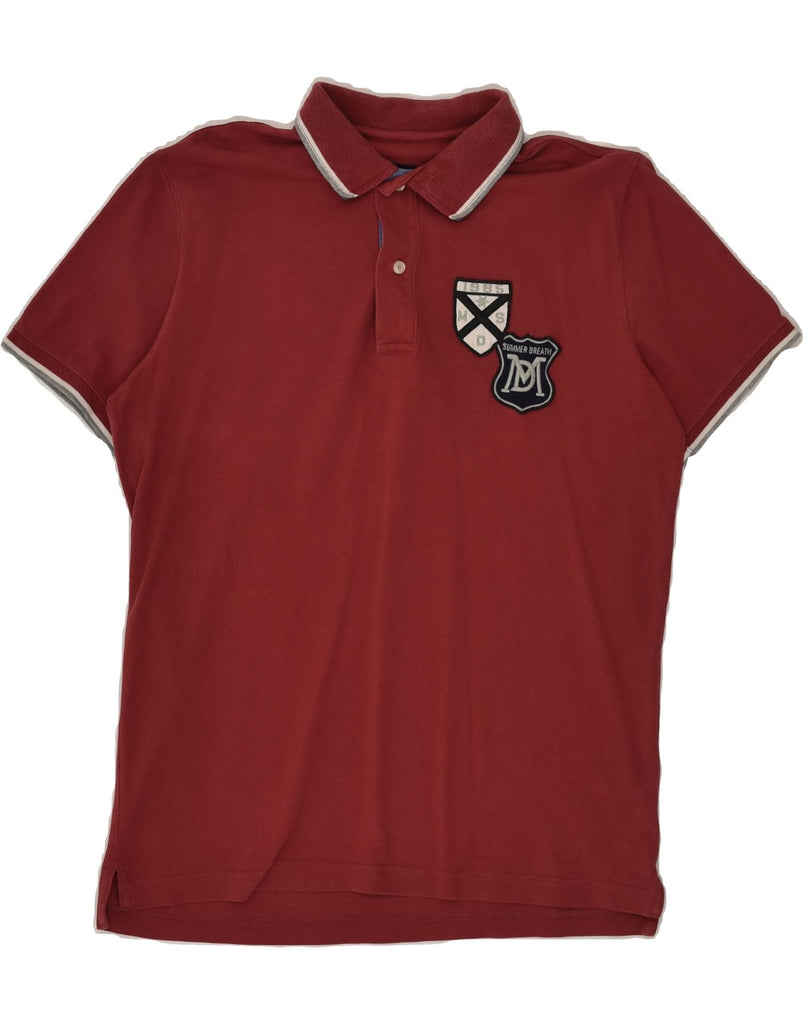 MASSIMO DUTTI Mens Polo Shirt Medium Burgundy Cotton | Vintage Massimo Dutti | Thrift | Second-Hand Massimo Dutti | Used Clothing | Messina Hembry 