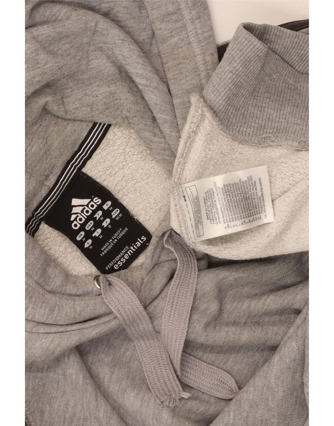 Adidas Mens Hoodie Jumper Medium Grey Flecked Cotton