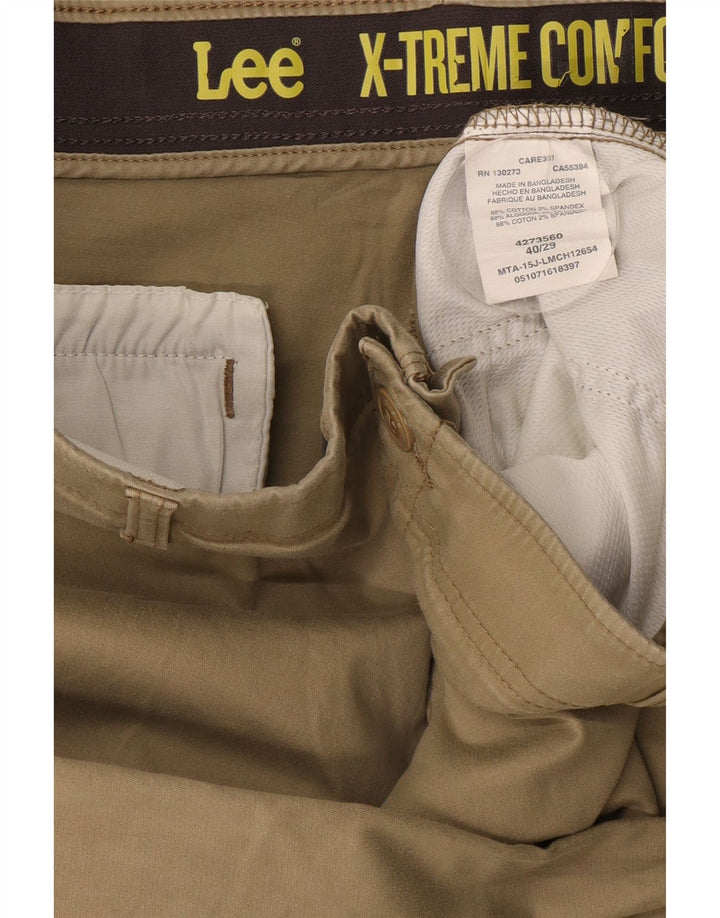 LEE Mens X-treme Comfort Straight Chino Trousers W40 L29 Beige Cotton